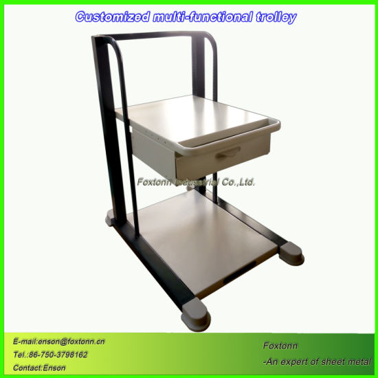Sheet Metal Instrument Medical Trolley Cart Customized by CNC Machining