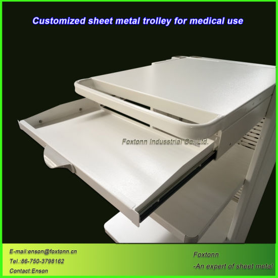 3 Layers Sheet Metal Cart Medical Trolley for Hospital Equipment